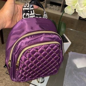 Casual Nylon Backpack with Rhinestone Embellishments💜